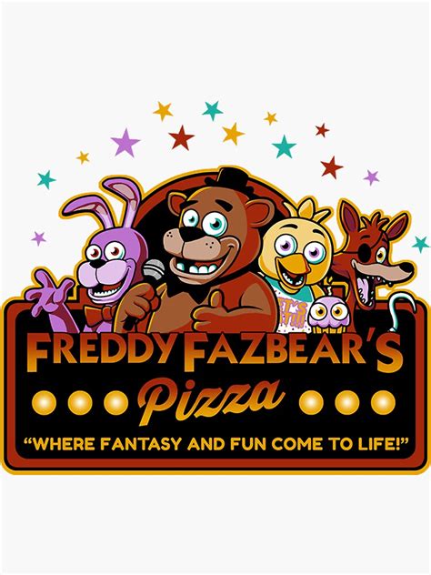 Pegatina Five Nights At Freddys Freddy Fazbears Pizza Logotipo De