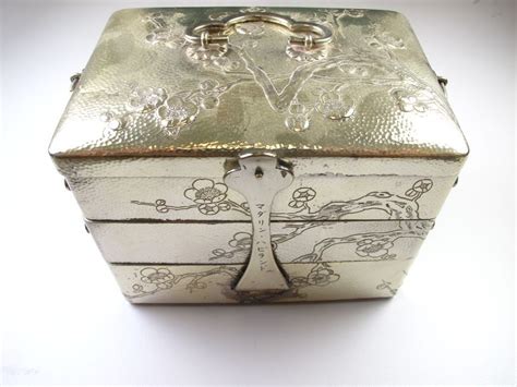 Rare Antique Sterling Silver 3 Tiered Traveling Jewelry Box Engraved