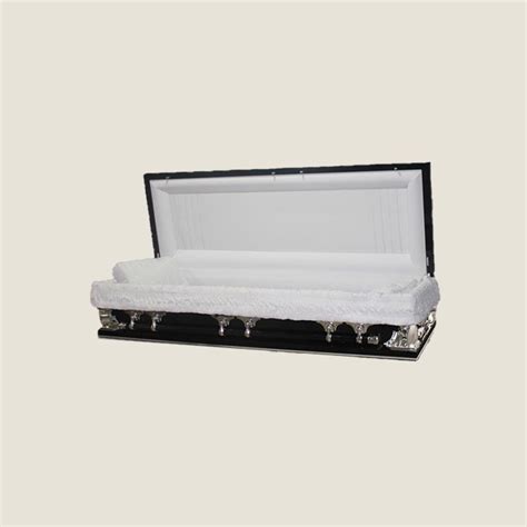 18 Gauge Gasketed Full Couch Black And Silver Multi Size Casket