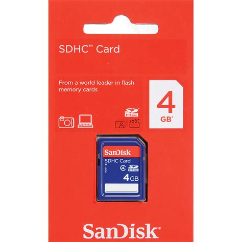 Sandisk 4gb Standard Sdhc Card Sdsdb 4096 P36 Bandh Photo Video