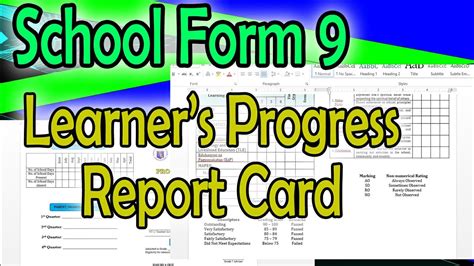 New School Form 9 Form 138 Learners Progress Report Card Youtube