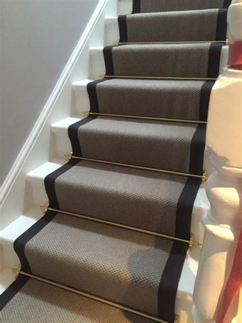 I used this technique in the spare room. Stairs with golden rods | The Flooring Group