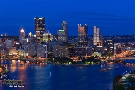 Downtown Pittsburgh Skyline At Night Original