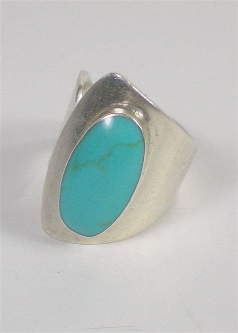 Turquoise Jewelry Ring Sterling Silver Mexico Vintage Etsy Anillos