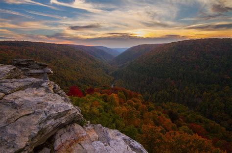 Lindy Point Sunset At Blackwater Falls In West Virginia Photograph By