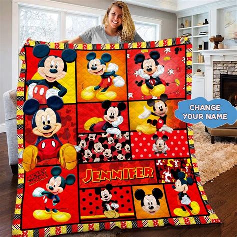 Personalized Mickey Mouse Quilt Mickey Mouse Fleece Blanket Mickey