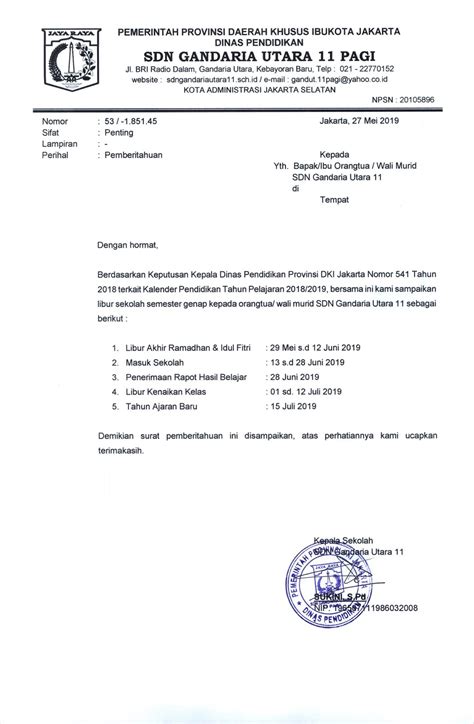 Surat dinas sekolah merupakan surat resmi yang dikeluarkan oleh pihak sekolah yang ditujan kepada orang tua maupun wali mudrid. Surat Keputusan Kepala Sekolah Tentang Kenaikan Kelas ...