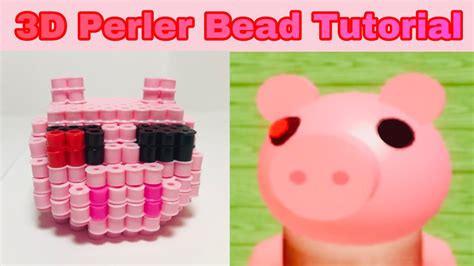 3d Perler Beads Roblox Piggy Head Tutorial Youtube