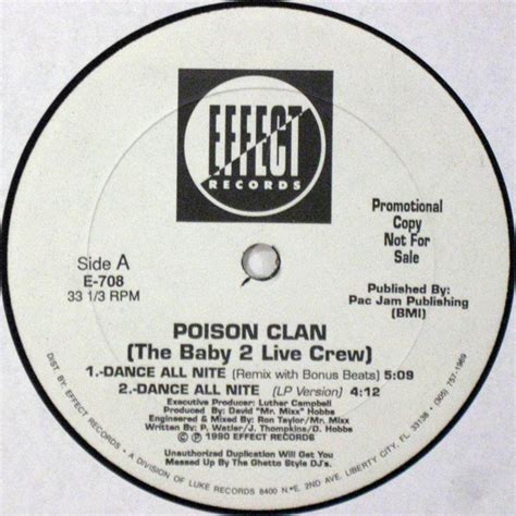 Poison Clan The Baby Live Crew Dance All Nite Vinyl Discogs