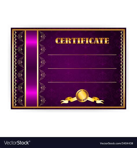 Horizontal Elegant Template Of Certificate Vector Image