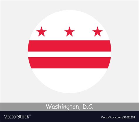 Washington Dc Round Circle Flag Royalty Free Vector Image
