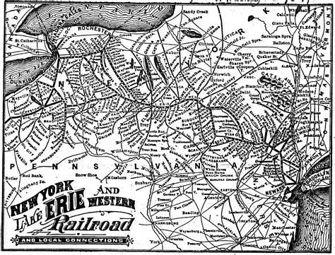 The New York Lake Erie And Western Railroad System Map 1884