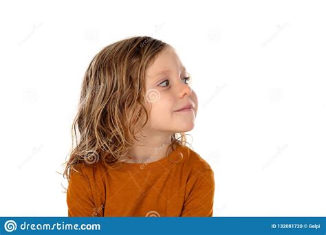 Small Blond Child Imagining Something Stock Photo Image Of Adorable