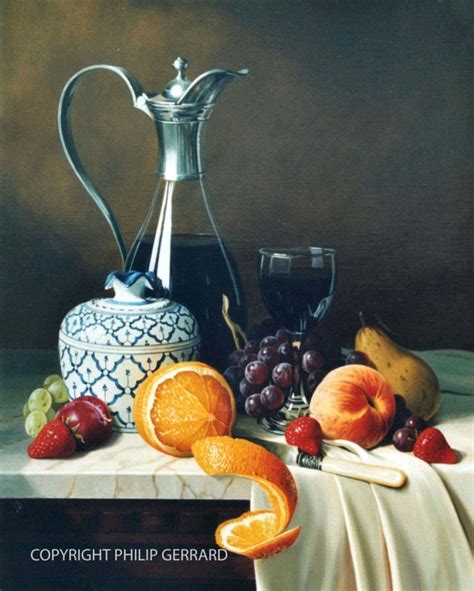 Still Life Oil Paintings By Philip Gerrard Flowers And Fruits Fine Art And You