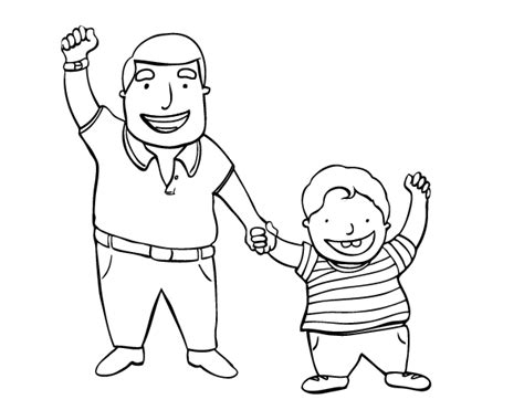 Dibujo De Papá E Hijo Para Colorear Papa E Hijo Padre E Hijo Dibujo