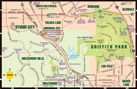 Mapa De Hollywood Los Angeles Los Angeles Mapa De Hollywood