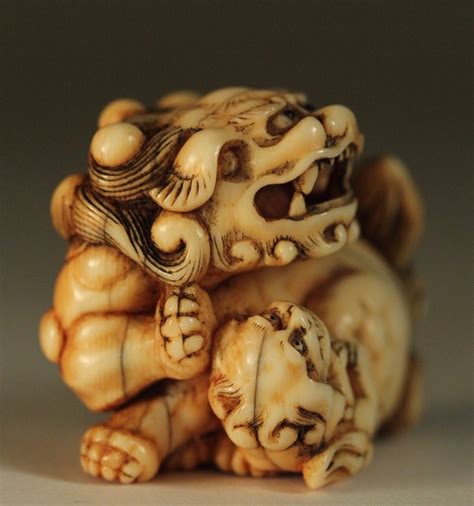 See more ideas about netsuke, sculptures, japanese. iGavel Auctions: Japanese Ivory Netsuke, Large Shishi with ...