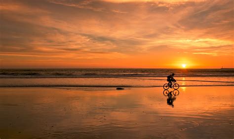 Bicycle Sunset I Was Walking On The Beach Enjoying A