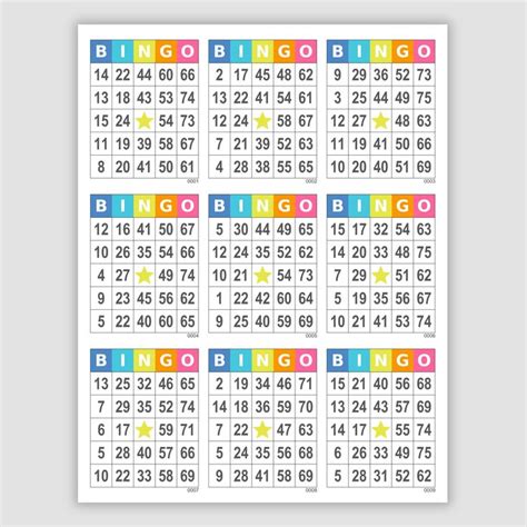 1008 Bingo Cards Pdf Download 9 Per Page Instant Printable Fun Party