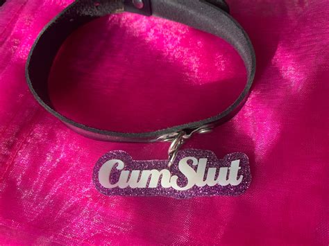 Cum Slut Collar Acrylic Bdsm Submissive Collar Etsy