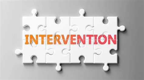 Intervention Complex Like A Puzzle Pictured As Word Intervention On A