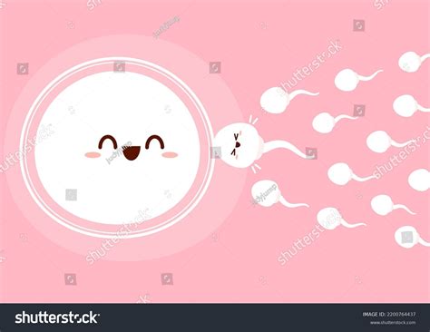 Cute Happy Funny Sperm Cell Ovum Stock Vector Royalty Free 2200764437 Shutterstock