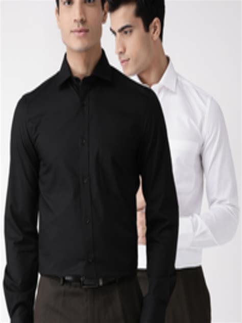 Buy Marks And Spencer Men Pack Of 2 Slim Fit Solid Formal Shirts Shirts