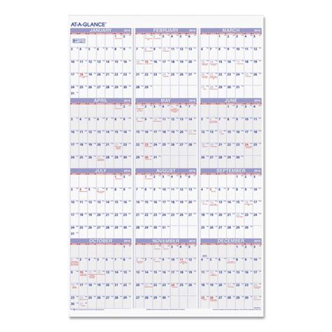 Aagpm1228 24 X 36 At A Glance Yearly Wall Calendar Each