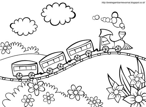 Gambar Mewarnai Kereta Api Untuk Anak Paud Dan Tk