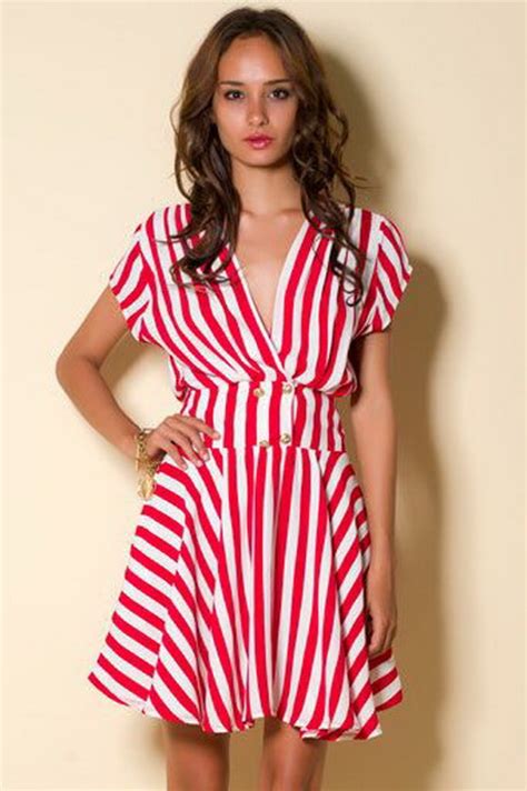 Red And White Striped Dress