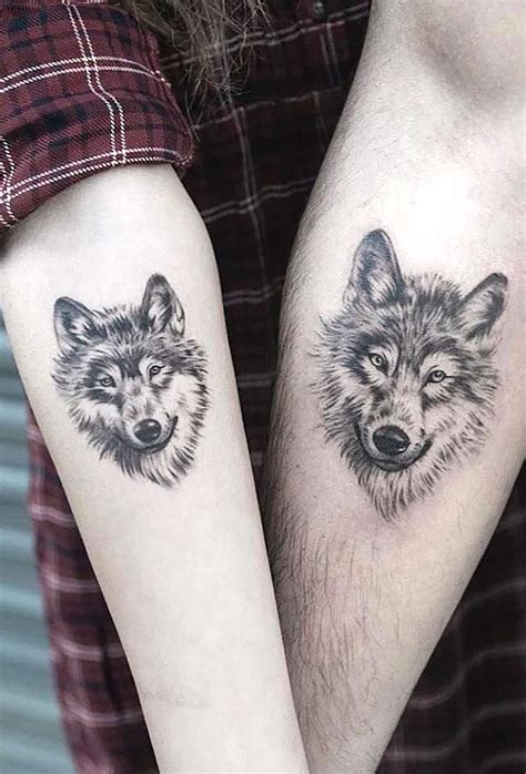 Wolf Couple Temporary Tattoo Waterproof Wolf Tattoo For Etsy