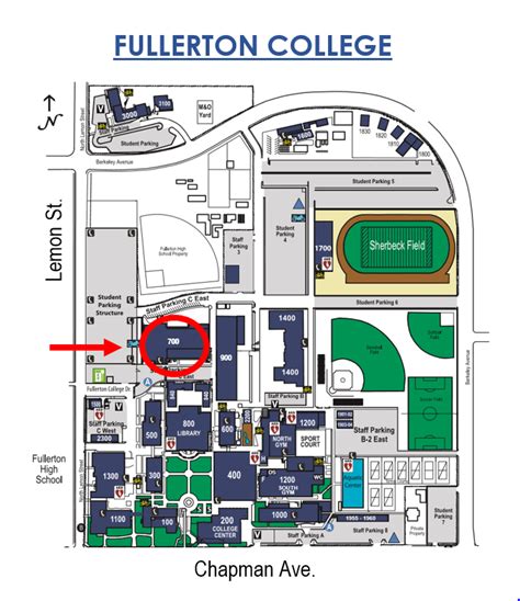 Fullerton College Campus Map Campus Map