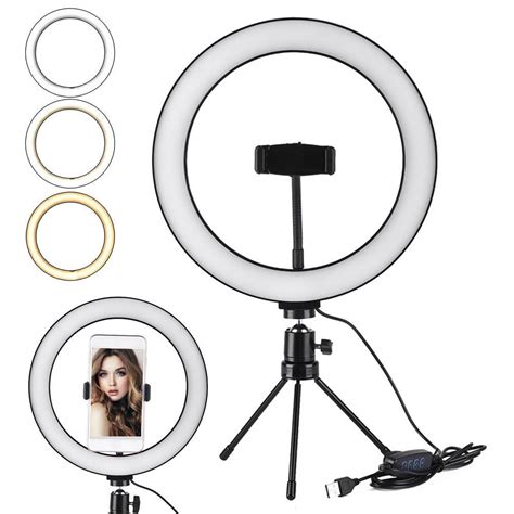 2020 26 Cm 10 Inch Led Selfie Ring Light Stand For Desktop Usb Mobile