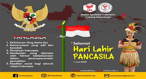 Tanggal 1 juni kemudian ditetapkan sebagai hari lahir pancasila. Keluarga Besar IAI Cabang Manokwari Mengucapkan Selamat ...