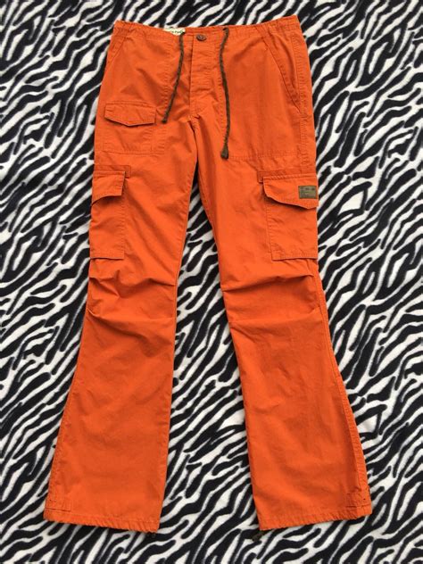 abercrombie and fitch vintage women s abercrombie and fitch orange cargo pant s size 8 inseam 32