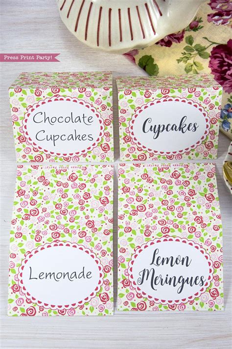 Tea Party Place Cards Printable - Press Print Party