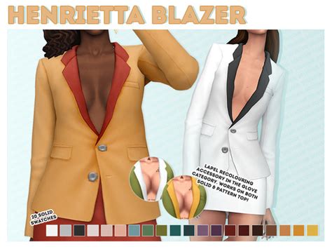 The Sims Resource Henrietta Blazer Solids