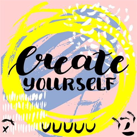 Create Yourself Vector Hand Drawn Brush Lettering On Colorful