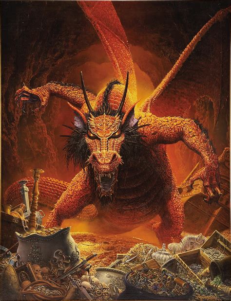 Keith Parkinson Great Red Dragon Original Illustration 1986