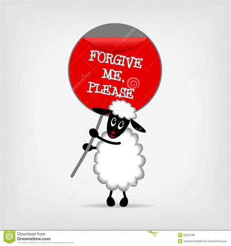 Sheep With Sign Forgive Me Please Stock Vector