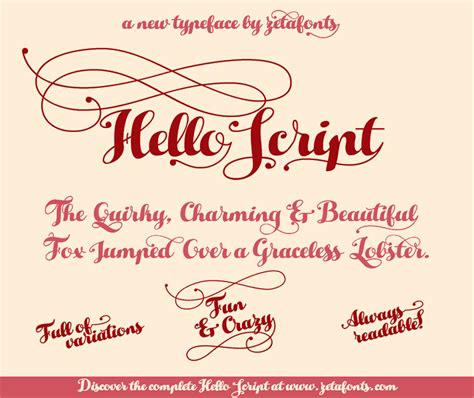Hello Script Font By Zetafonts Fontspace