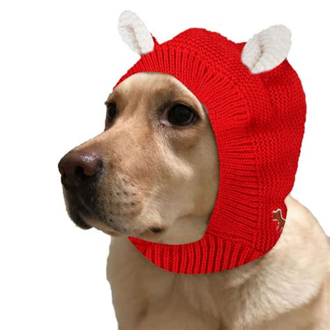 Funny Dog Hat Crocheted Dog Cap Warm Winter Polyester Knitted Headwear