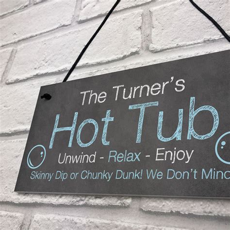 Funny Hot Tub Personalised Plaque Novelty Garden Accessories Hot Tub