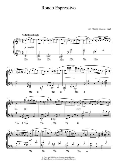 Rondo Espressivo Sheet Music Carl Philipp Emanuel Bach Piano Solo