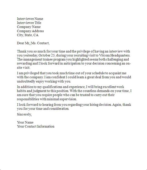Sample phone interview thank you letter. Thank You Letter after Interview - Tips and Template