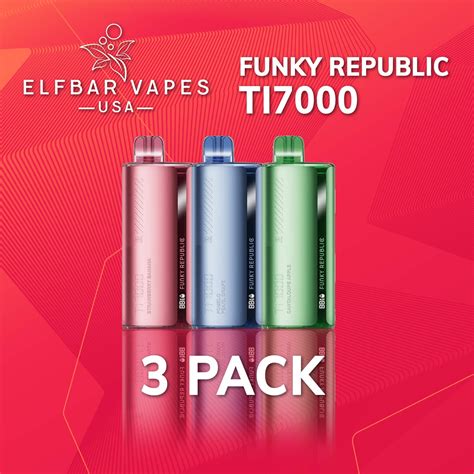 Funky Republic Ti 7000 Disposable Vape 3 Pack Elf Bar Vapes