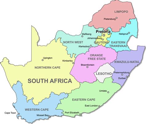 Map Of South Africa Its Neighbouring Countries And It
