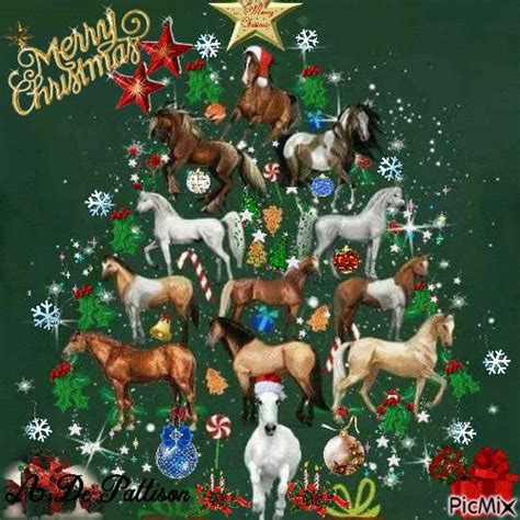 Merry Christmas Christmas Horses Merry Christmas  Christmas Tree 