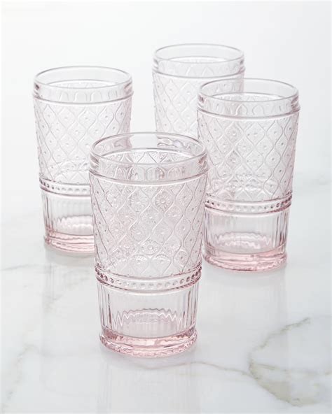 Godinger Pink Claro Highball Glasses Set Of 4 Shopstyle Tumblers Pink Drinking Glasses