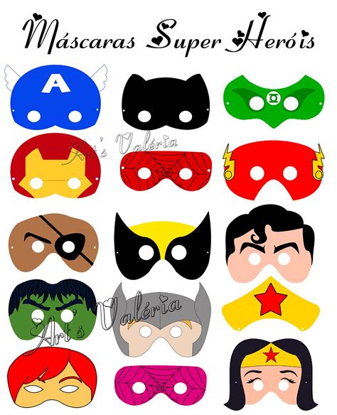 mascaras super herois para imprimir Pesquisa Google Máscaras de